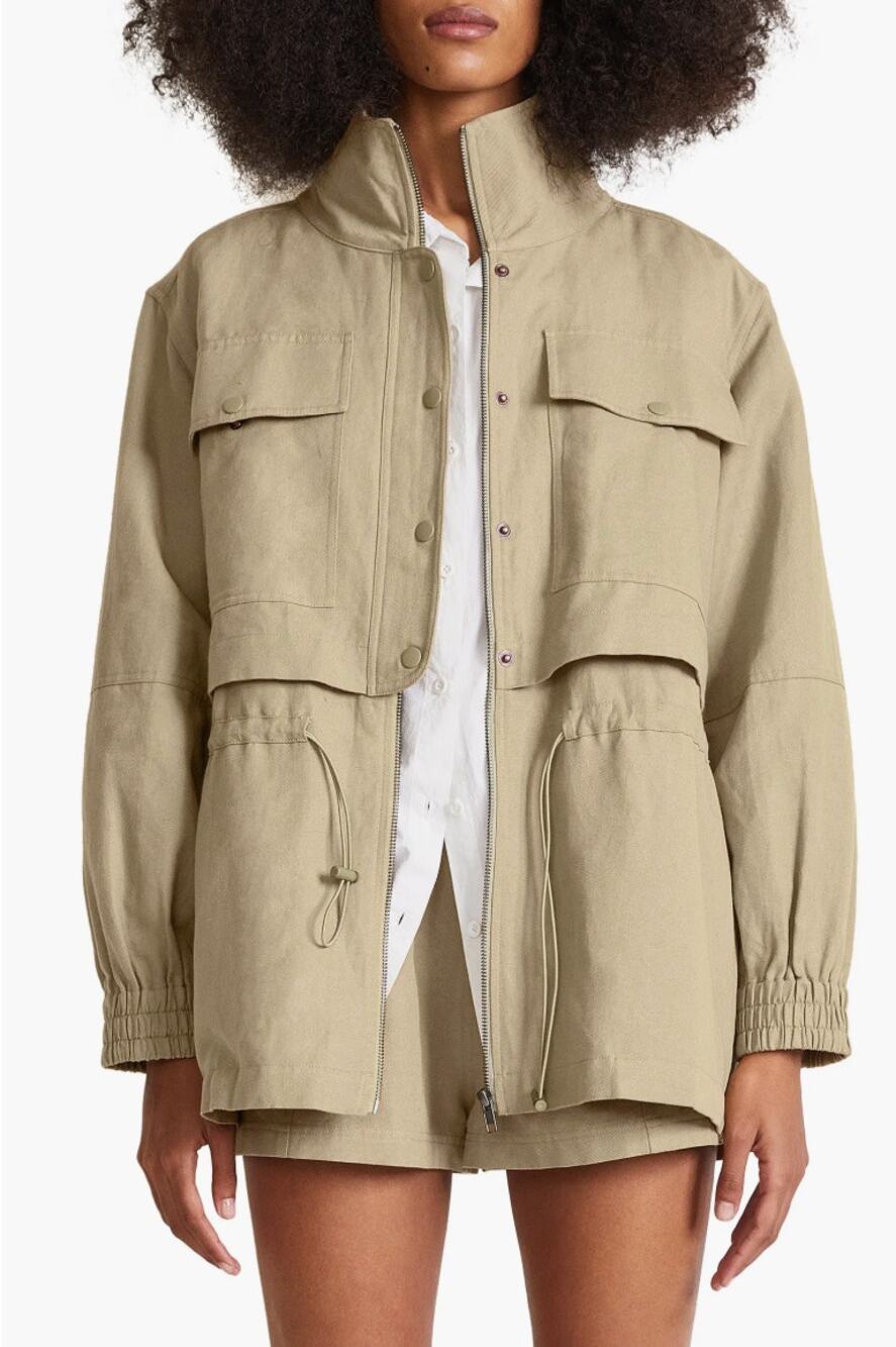 Apiece Apart Jacket Selva Organic Cotton Linen Blend Long Safari Size L Large